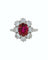 Bague Bague en or blanc 18 ct avec rubis naturel et diamants 58 Facettes RUB150