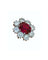 Bague Bague en or blanc 18 ct avec rubis naturel et diamants 58 Facettes RUB150
