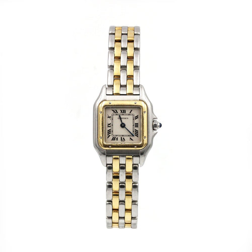 Montre Cartier Panthère - Montre PM 2 rangs en or jaune et acier 58 Facettes 260139R