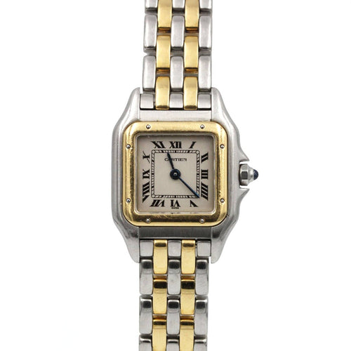 Montre Cartier Panthère - Montre PM 2 rangs en or jaune et acier 58 Facettes 260139R