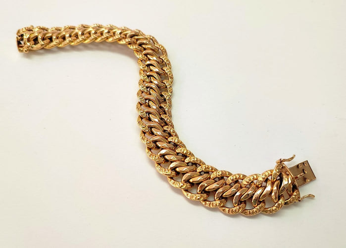 Bracelet Bracelet maille américaine en or rose 18K 58 Facettes Brac.US-2356