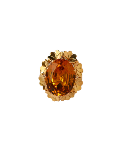 1950-ring i gult guld og citrin 