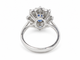 Bague 52 Bague entourage saphir de Ceylan 1,50 ct et diamants 0,80 ct en or blanc 18 carats 58 Facettes 33229
