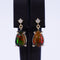 Boucles d'oreilles Boucles d'oreilles en or jaune 14 ct, opales noires GFCO et diamants 58 Facettes E021