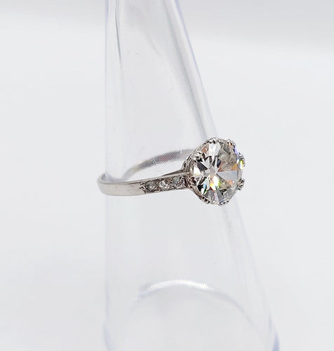 Bague 51 Art déco - Bague solitaire en platine, diamant taille ancienne 1,50 ct 58 Facettes A07299