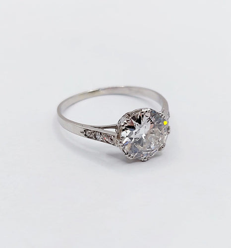 Bague 51 Art déco - Bague solitaire en platine, diamant taille ancienne 1,50 ct 58 Facettes A07299