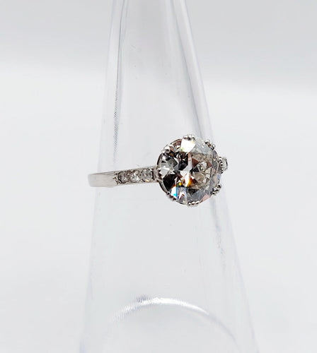 Bague 51 Art déco - Bague solitaire en platine, diamant taille ancienne 1,50 ct 58 Facettes A07299