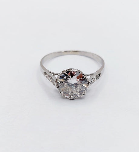 Bague 51 Art déco - Bague solitaire en platine, diamant taille ancienne 1,50 ct 58 Facettes A07299