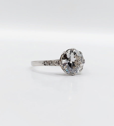 Bague 51 Art déco - Bague solitaire en platine, diamant taille ancienne 1,50 ct 58 Facettes A07299