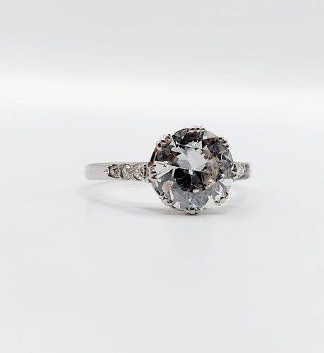 Bague 51 Art déco - Bague solitaire en platine, diamant taille ancienne 1,50 ct 58 Facettes A07299