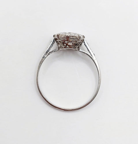 Bague 51 Art déco - Bague solitaire en platine, diamant taille ancienne 1,50 ct 58 Facettes A07299