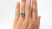 Bague 53 Bague entourage en or blanc, émeraude de Zambie et diamants 58 Facettes 32690