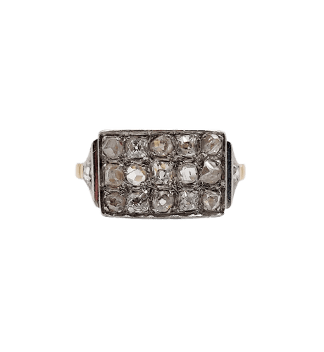 Bague Art déco en or 18k, platine et diamants 58 Facettes A07309