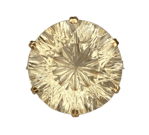 Bague cocktail vintage en or jaune 18 ct et citrine 58 Facettes ring