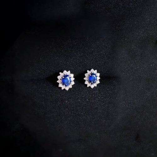 Boucles d'oreilles Snowflake - Boucles d'oreilles en or blanc 18K, diamants et saphirs 58 Facettes GER1021WG