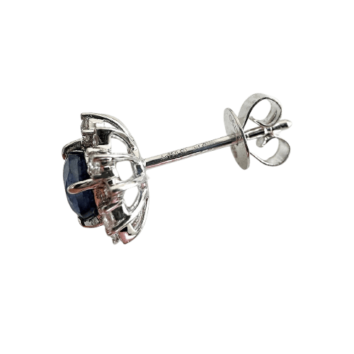 Boucles d'oreilles Snowflake - Boucles d'oreilles en or blanc 18K, diamants et saphirs 58 Facettes GER1021WG
