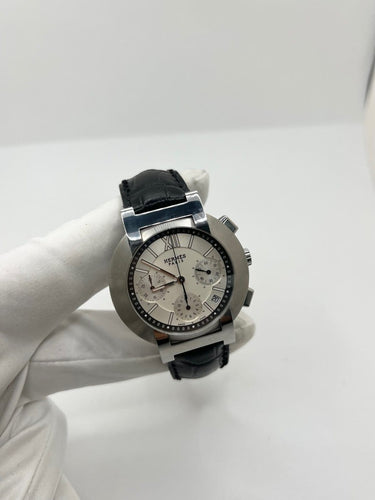 Montre Hermès Nomade - Montre chronographe en acier 58 Facettes 1923