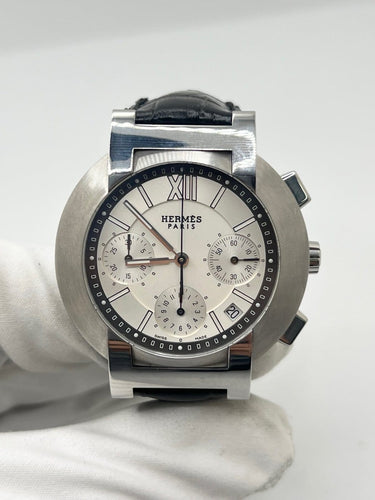 Montre Hermès Nomade - Montre chronographe en acier 58 Facettes 1923