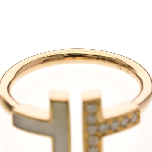 Bague 49 Tiffany & Co. T Wire - Bague en or rose, nacre et diamants 58 Facettes wir29b9tpm