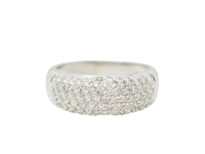 Bague 59 Bague jonc en or blanc et diamants 58 Facettes 33104