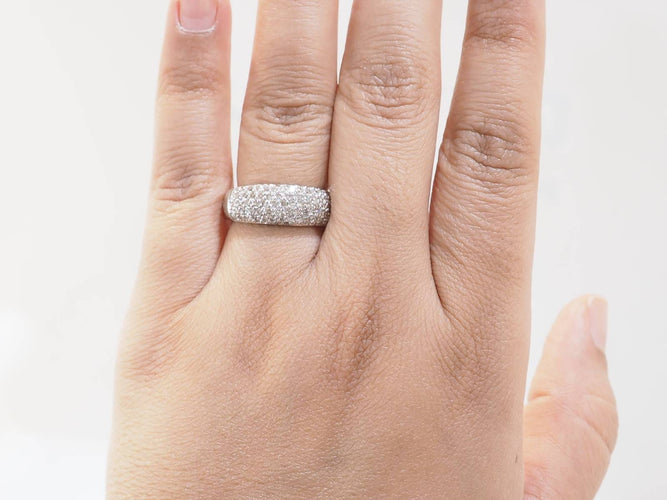 Bague 59 Bague jonc en or blanc et diamants 58 Facettes 33104