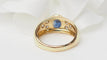 Bague 55 Bague jonc en or jaune, spinelle bleu et diamants 58 Facettes 33040