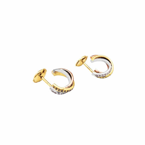 Boucles d'oreilles Cartier Trinity - Boucles d'oreilles en trois ors et diamants 58 Facettes 35638