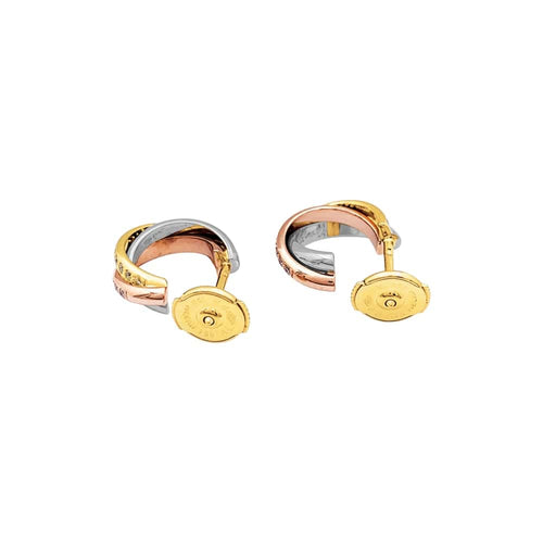 Boucles d'oreilles Cartier Trinity - Boucles d'oreilles en trois ors et diamants 58 Facettes 35638