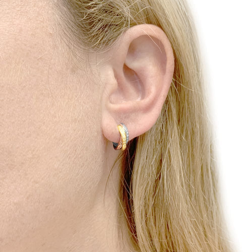 Boucles d'oreilles Cartier Trinity - Boucles d'oreilles en trois ors et diamants 58 Facettes 35638