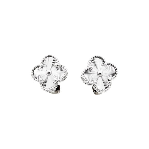 Van Cleef & Arpels earrings Vintage Alhambra - White gold earrings 58 Facettes 35689