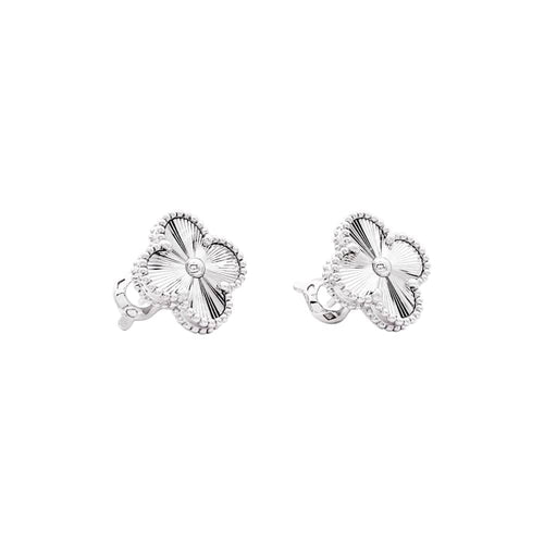Van Cleef & Arpels earrings Vintage Alhambra - White gold earrings 58 Facettes 35689
