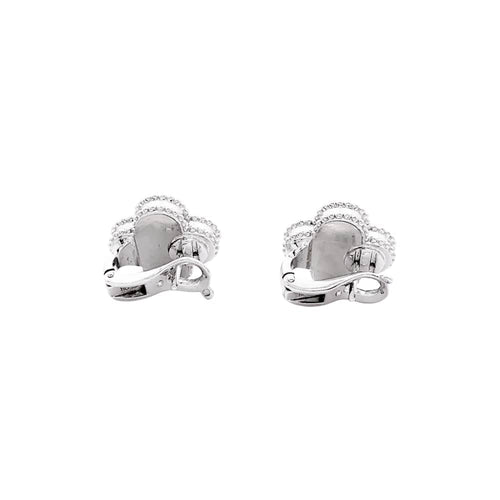 Van Cleef & Arpels earrings Vintage Alhambra - White gold earrings 58 Facettes 35689