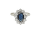 Bague Bague marguerite en or blanc, saphir et diamants 58 Facettes 33209