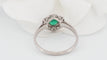 Bague 55.5 Bague hexagonale en platine, émeraude et diamants 58 Facettes 33046