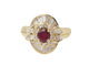 Bague 59 Bague jupe en or jaune, rubis et diamants 58 Facettes 33440