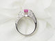 Bague Bague jonc en or blanc, saphir rose et diamants 58 Facettes 33291