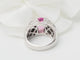 Bague Bague jonc en or blanc, saphir rose et diamants 58 Facettes 33291
