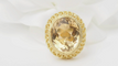 Bague 55 Bague filigranée en or jaune avec citrine facettée 58 Facettes 32760