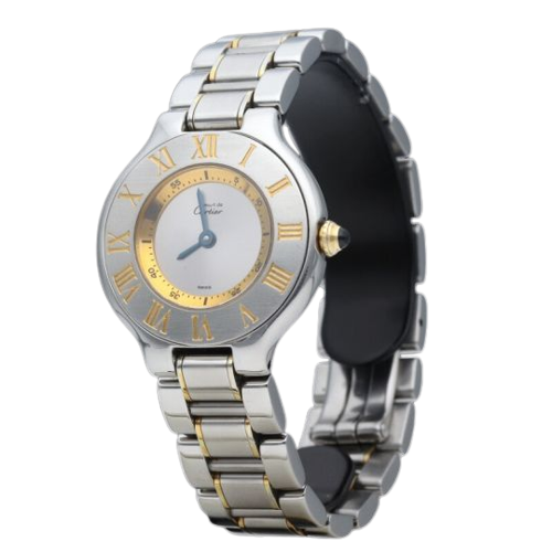 Cartier Must 21 - Yellow gold and steel watch 