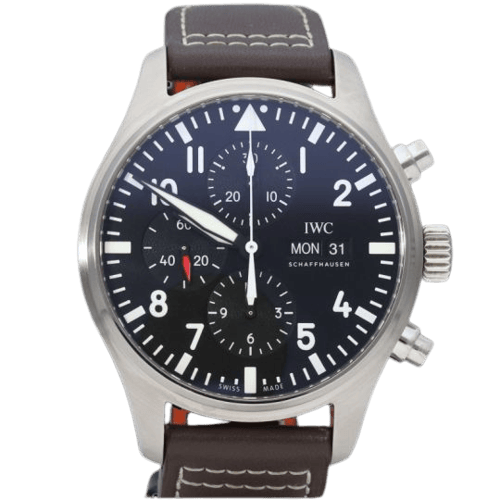 Montre IWC - Montre Pilot Chronograph en acier 58 Facettes MT46834