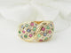 Bague 61 Bague pavée en or jaune, diamants et pierres précieuses 58 Facettes 22233