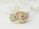 Bague 61 Bague pavée en or jaune, diamants et pierres précieuses 58 Facettes 22233