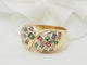 Bague 61 Bague pavée en or jaune, diamants et pierres précieuses 58 Facettes 22233