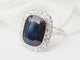 Bague 59 Pompadour - Bague en platine, saphir et diamants 58 Facettes 33307
