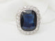 Bague 59 Pompadour - Bague en platine, saphir et diamants 58 Facettes 33307