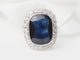 Bague 59 Pompadour - Bague en platine, saphir et diamants 58 Facettes 33307