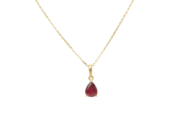 Pendentif Pendentif rubis taille poire en or jaune 58 Facettes GN6H