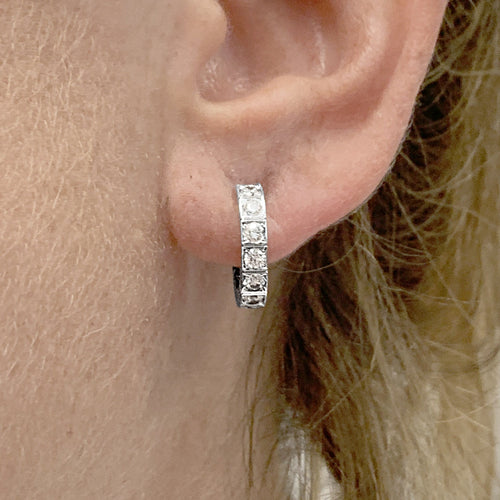 Boucles d'oreilles Cartier Lanière - Boucles d'oreilles en or blanc et diamants 58 Facettes 35724