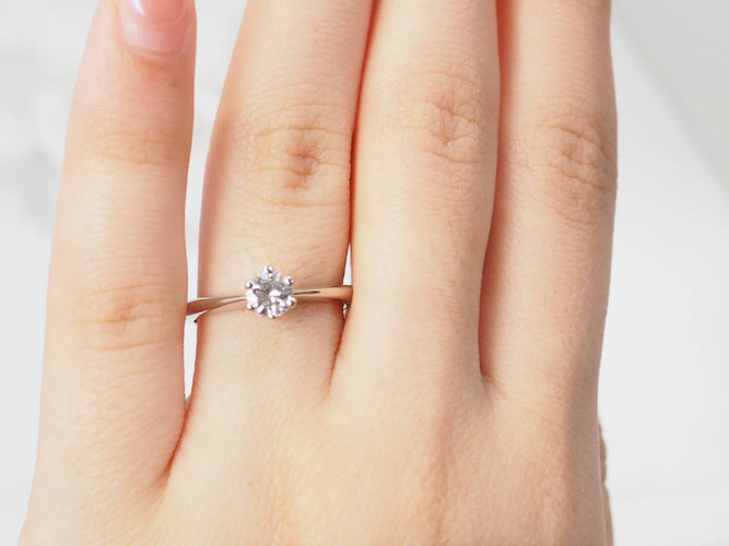 Bague 51 Bague solitaire en or blanc et diamant 0,34 ct 58 Facettes 31904/30711