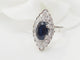 Bague 50 Bague marquise en or blanc, saphir et diamants 58 Facettes 33228
